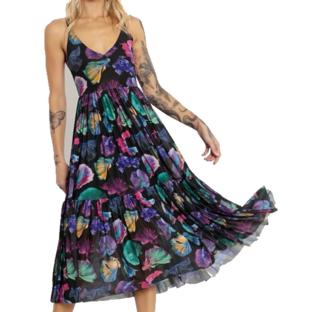 Blackmilk "Beta Fish" Midaxi Dress Size Medium EUC